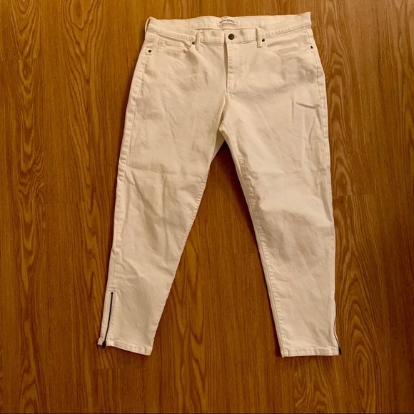 Banana Republic Cropped White Jeans with Ankle Zip - Picture 1 of 5